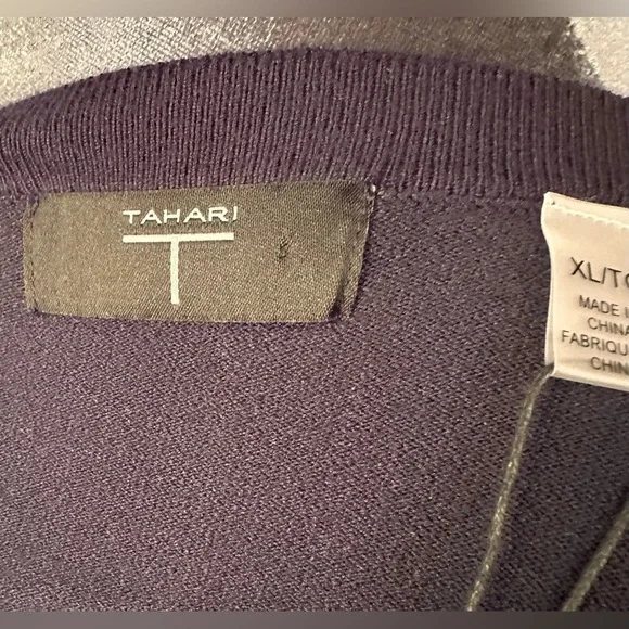 Tahari Navy Cardigan with Gold Buttons – NWT (Size: XL) - Picture 7 of 7